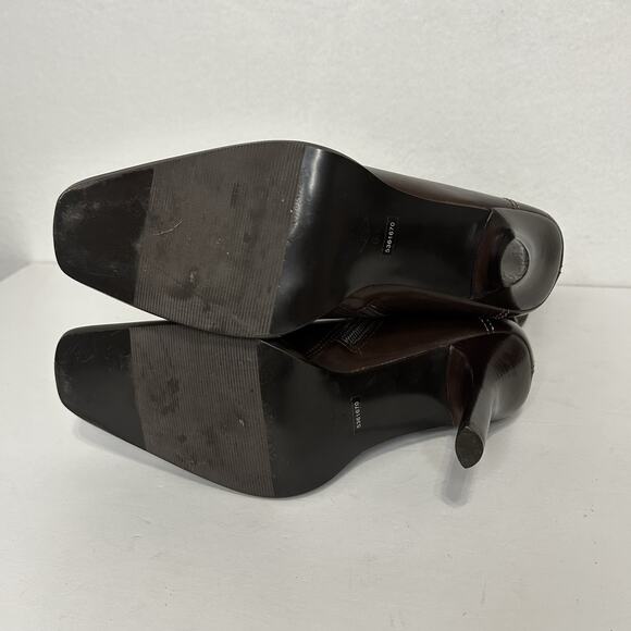 Diba Womens Brown Leather Square Toe Side Zipper Mid-Calf Heeled Boots 8 90s - Picture 8 of 10